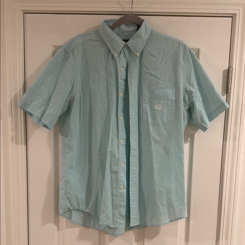 Chaps Blue Casual Button Down Shirt Relaxed Fit